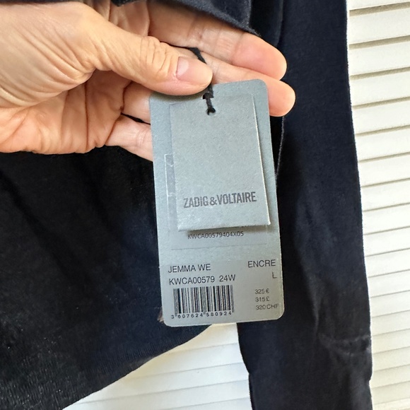 Zadig & Voltaire Jemma NWT Merino Wool Long Sleeve Sweater Jewel Buttons - Picture 9 of 15